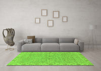 Machine Washable Abstract Green Modern Rug, wshabs3564grn