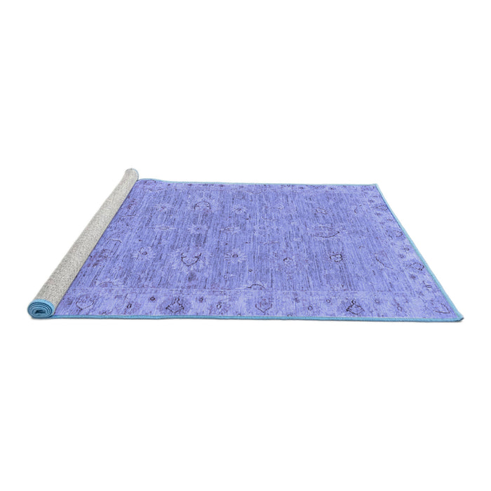 Sideview of Machine Washable Abstract Blue Modern Rug, wshabs3564blu