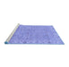 Sideview of Machine Washable Abstract Blue Modern Rug, wshabs3564blu