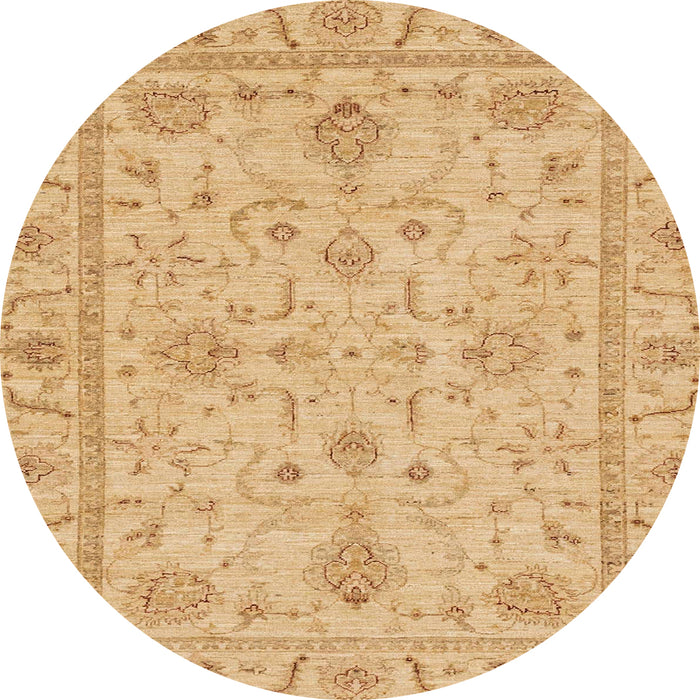 Round Abstract Orange Modern Rug, abs3565