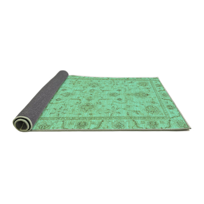 Sideview of Abstract Turquoise Modern Rug, abs3565turq