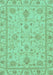 Machine Washable Abstract Turquoise Modern Area Rugs, wshabs3565turq