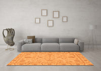 Machine Washable Abstract Orange Modern Rug, wshabs3565org