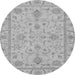 Round Abstract Gray Modern Rug, abs3565gry