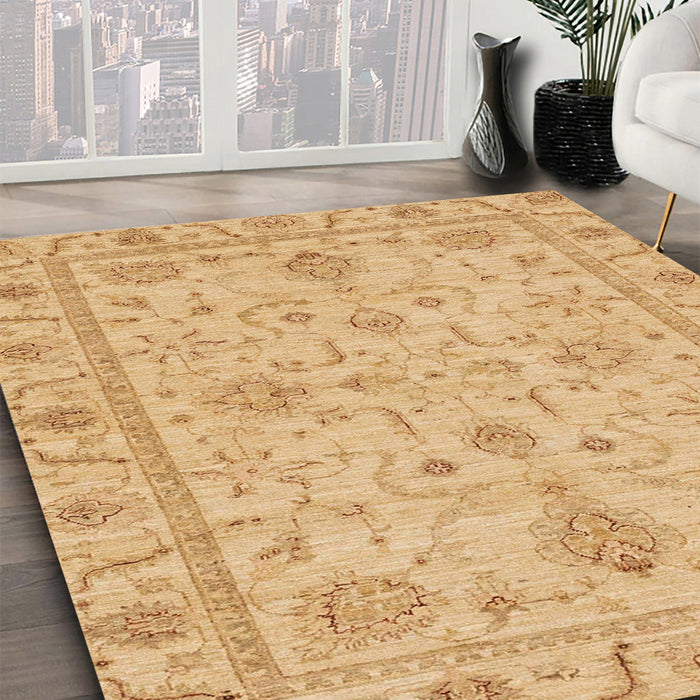 Abstract Orange Modern Rug in Family Room, abs3565