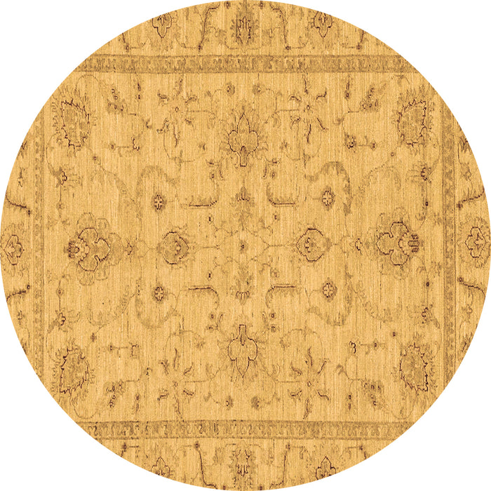 Round Abstract Brown Modern Rug, abs3565brn