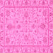 Square Machine Washable Abstract Pink Modern Rug, wshabs3565pnk