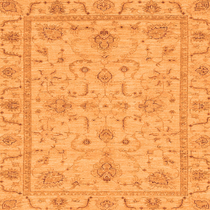 Square Machine Washable Abstract Orange Modern Area Rugs, wshabs3565org