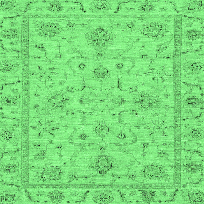 Square Abstract Emerald Green Modern Rug, abs3565emgrn