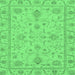 Square Abstract Emerald Green Modern Rug, abs3565emgrn