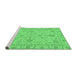 Sideview of Machine Washable Abstract Emerald Green Modern Area Rugs, wshabs3565emgrn