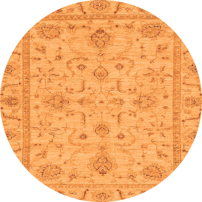 Round Abstract Orange Modern Rug, abs3565org