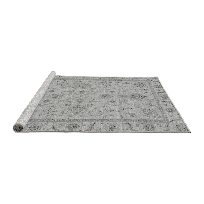 Sideview of Machine Washable Abstract Gray Modern Rug, wshabs3565gry