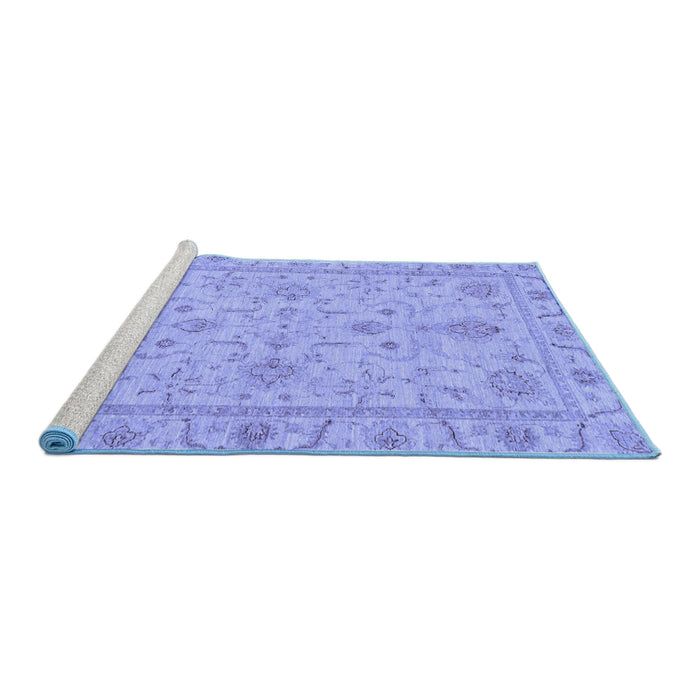 Sideview of Machine Washable Abstract Blue Modern Rug, wshabs3565blu