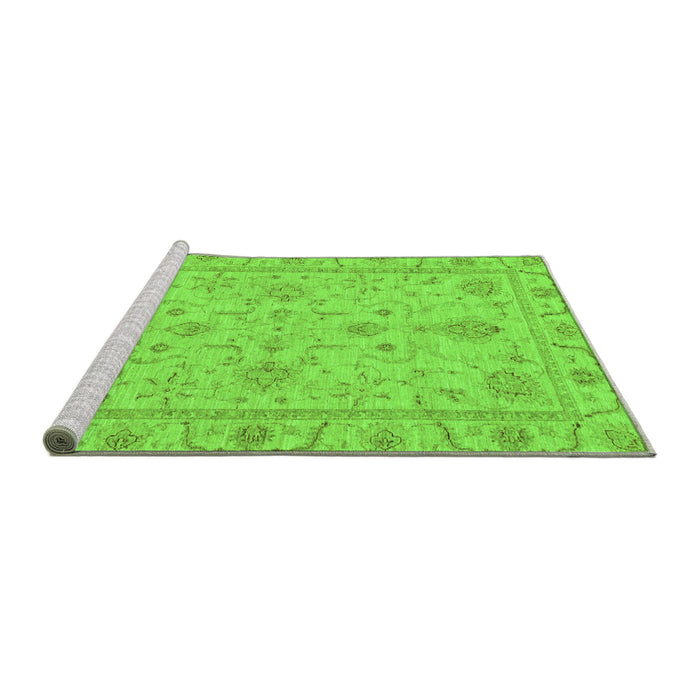 Sideview of Machine Washable Abstract Green Modern Area Rugs, wshabs3565grn