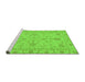 Sideview of Machine Washable Abstract Green Modern Area Rugs, wshabs3565grn