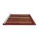 Sideview of Machine Washable Abstract Dark Red Rug, wshabs3566