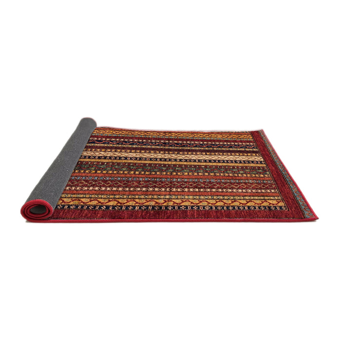 Sideview of Abstract Dark Red Modern Rug, abs3566