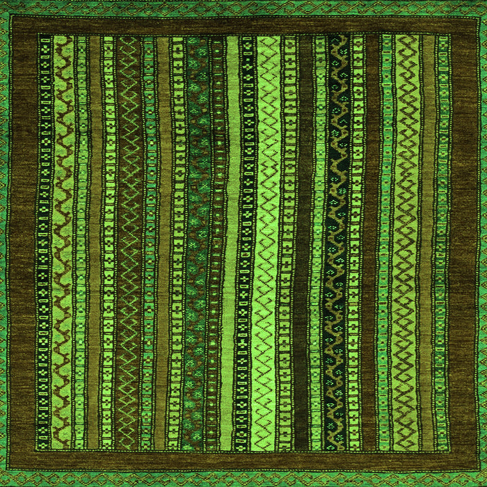 Square Machine Washable Abstract Green Modern Area Rugs, wshabs3566grn
