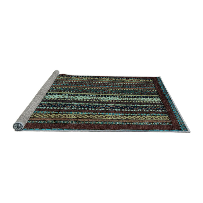 Sideview of Machine Washable Abstract Light Blue Modern Rug, wshabs3566lblu