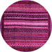 Round Abstract Pink Modern Rug, abs3566pnk