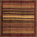 Square Machine Washable Abstract Brown Modern Rug, wshabs3566brn