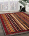 Machine Washable Abstract Dark Red Rug in a Family Room, wshabs3566