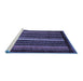 Sideview of Machine Washable Abstract Blue Modern Rug, wshabs3566blu