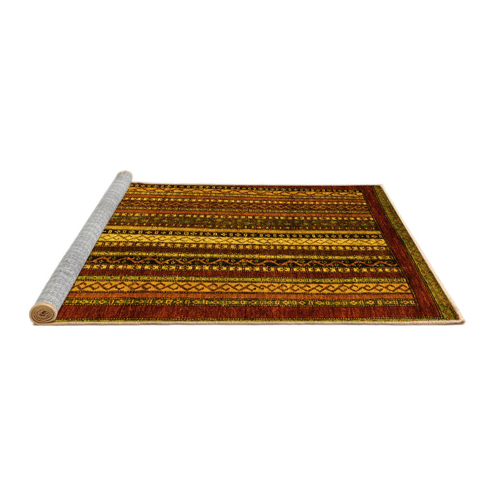 Sideview of Machine Washable Abstract Yellow Modern Rug, wshabs3566yw