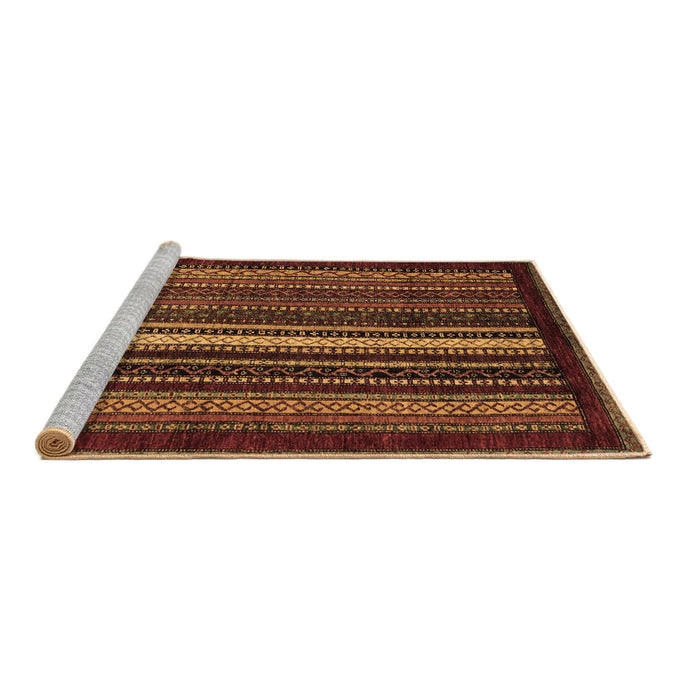 Sideview of Machine Washable Abstract Brown Modern Rug, wshabs3566brn