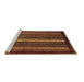 Sideview of Machine Washable Abstract Brown Modern Rug, wshabs3566brn