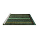 Sideview of Machine Washable Abstract Turquoise Modern Area Rugs, wshabs3566turq