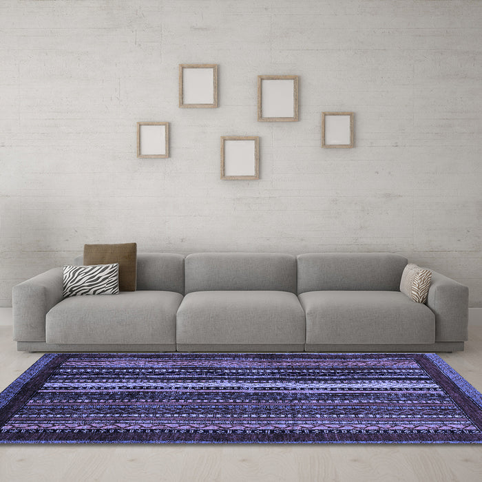 Machine Washable Abstract Blue Modern Rug in a Living Room, wshabs3566blu