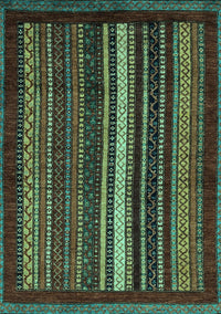 Abstract Turquoise Modern Rug, abs3566turq