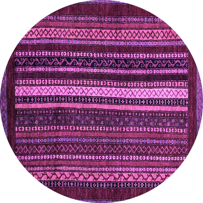 Round Machine Washable Abstract Purple Modern Area Rugs, wshabs3566pur