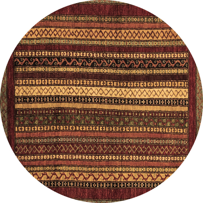 Round Machine Washable Abstract Brown Modern Rug, wshabs3566brn