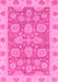 Machine Washable Abstract Pink Modern Rug, wshabs3567pnk