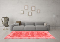 Machine Washable Abstract Red Modern Rug, wshabs3567red