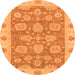 Round Abstract Orange Modern Rug, abs3567org