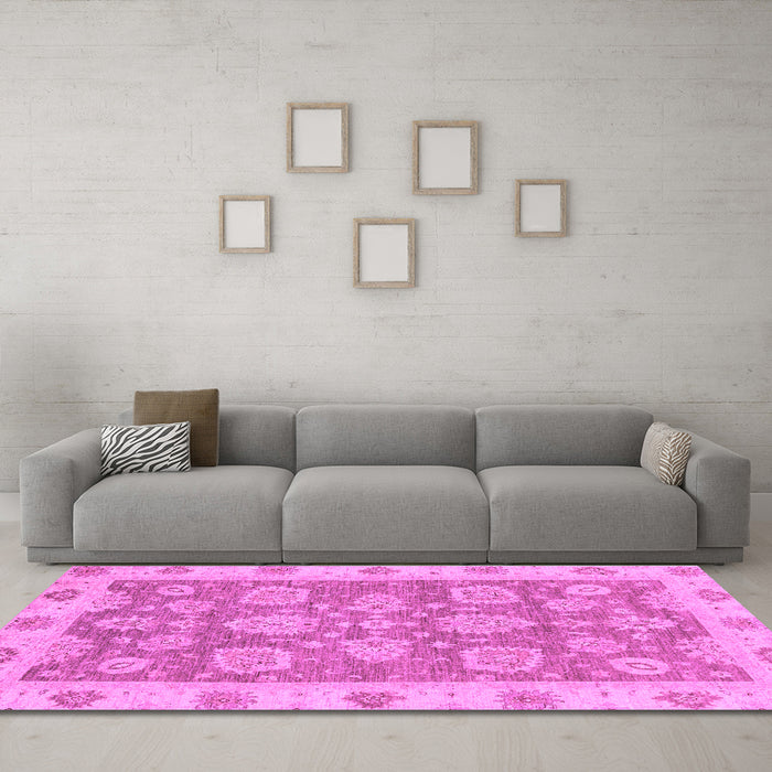 Machine Washable Abstract Purple Modern Area Rugs in a Living Room, wshabs3567pur