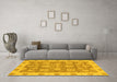 Machine Washable Abstract Yellow Modern Rug in a Living Room, wshabs3567yw