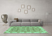 Machine Washable Abstract Turquoise Modern Area Rugs in a Living Room,, wshabs3567turq