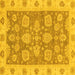 Square Abstract Yellow Modern Rug, abs3567yw