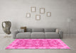 Machine Washable Abstract Pink Modern Rug in a Living Room, wshabs3567pnk