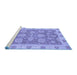 Sideview of Machine Washable Abstract Blue Modern Rug, wshabs3567blu