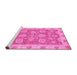 Sideview of Machine Washable Abstract Pink Modern Rug, wshabs3567pnk