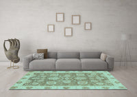 Machine Washable Abstract Light Blue Modern Rug, wshabs3567lblu