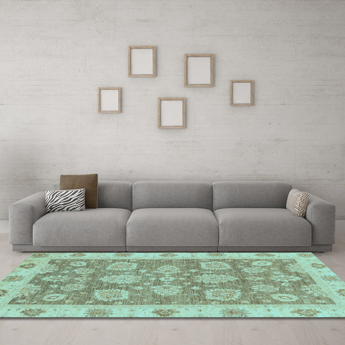 Machine Washable Abstract Light Blue Modern Rug in a Living Room, wshabs3567lblu