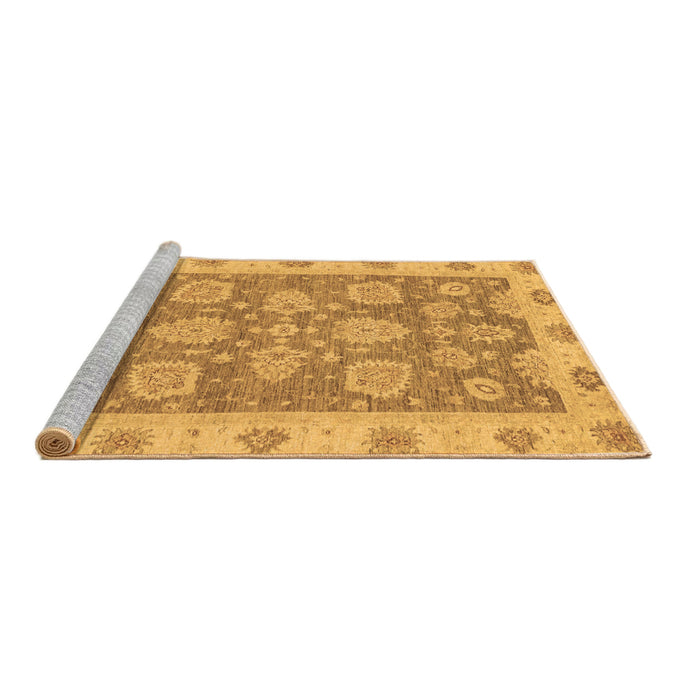Sideview of Machine Washable Abstract Brown Modern Rug, wshabs3567brn