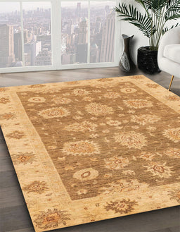 Machine Washable Abstract Orange Rug in a Family Room, wshabs3567